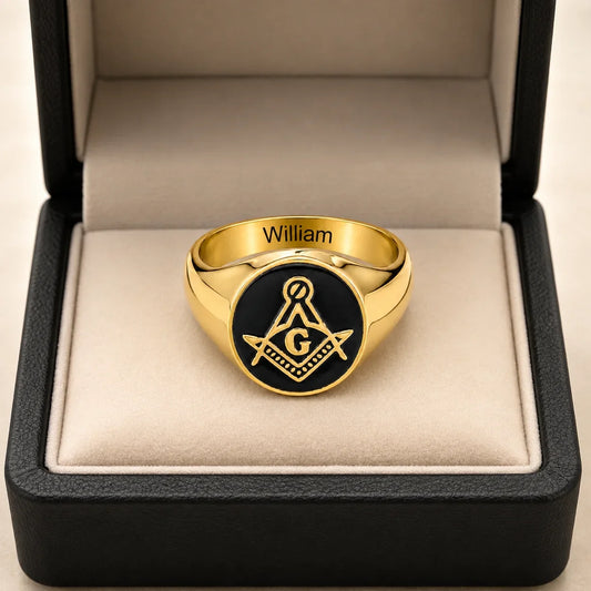 Custom Masonic Signet Ring - Personalized Freemason Gifts For Men - A Mark Of Brotherhood